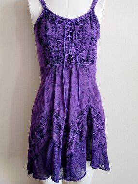 Vintage whimsygoth boho purple dress by choice size small